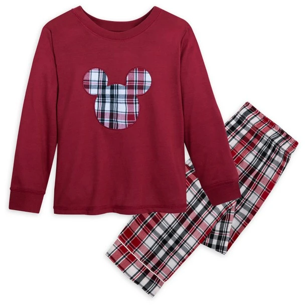 Disney Mickey Mouse Holiday Plaid Sleep Set For Kids