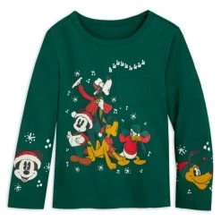 Disney Mickey Mouse And Friends Christmas Long Sleeve T-Shirt For Kids