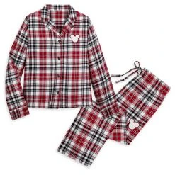Disney Mickey Mouse Holiday Plaid Sleep Set For Adults