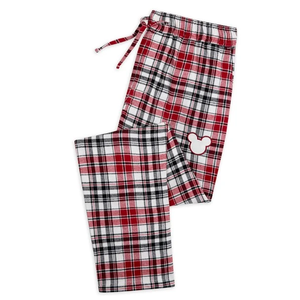 Disney Mickey Mouse Holiday Plaid Sleep Pants For Adults