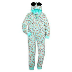 Disney Mickey Mouse Holiday Treats Hooded Coverall For Adults