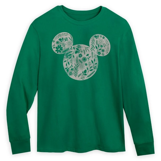 Disney Mickey Mouse Floral Long Sleeve T-Shirt For Adults