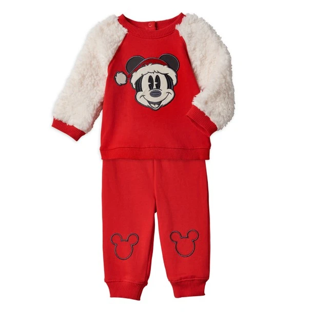 Disney Mickey Mouse Holiday Pullover Sweatshirt And Jogger Set For Baby