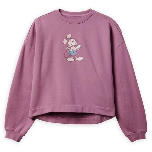 Disney Mickey Mouse Genuine Mousewear Pullover Sweatshirt For Women – Plum